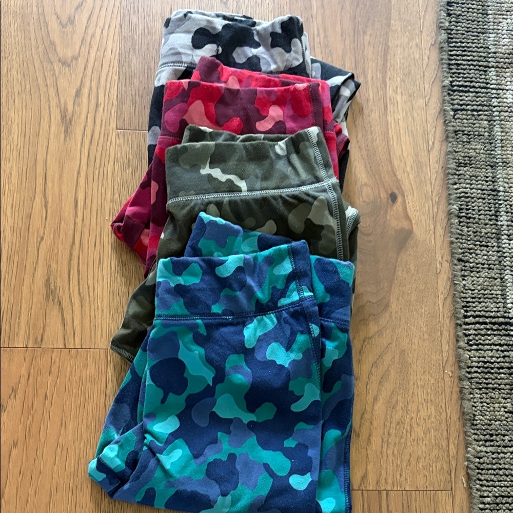 Camouflage Leggings - Blue, Green, Red, Gray